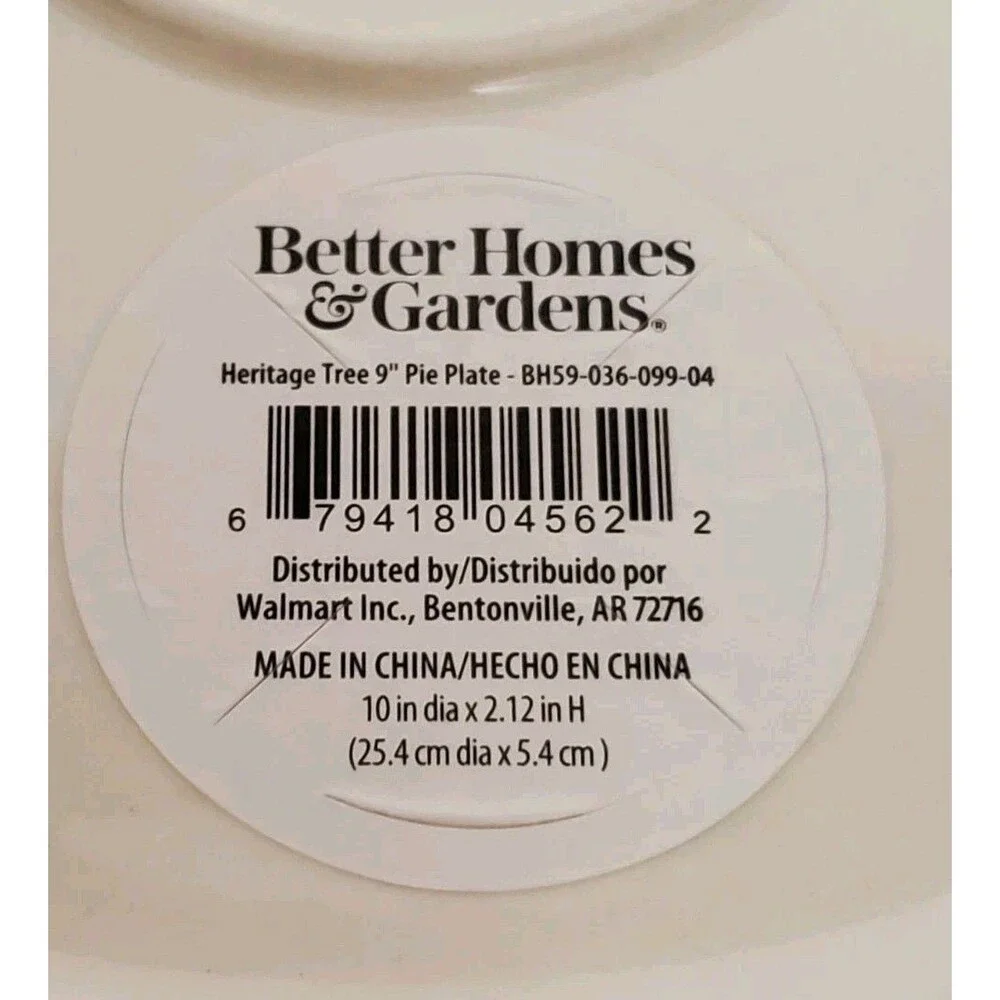 Better Homes Gardens Heritage Tree Winter Forest Deep Dish Pie Plate 10